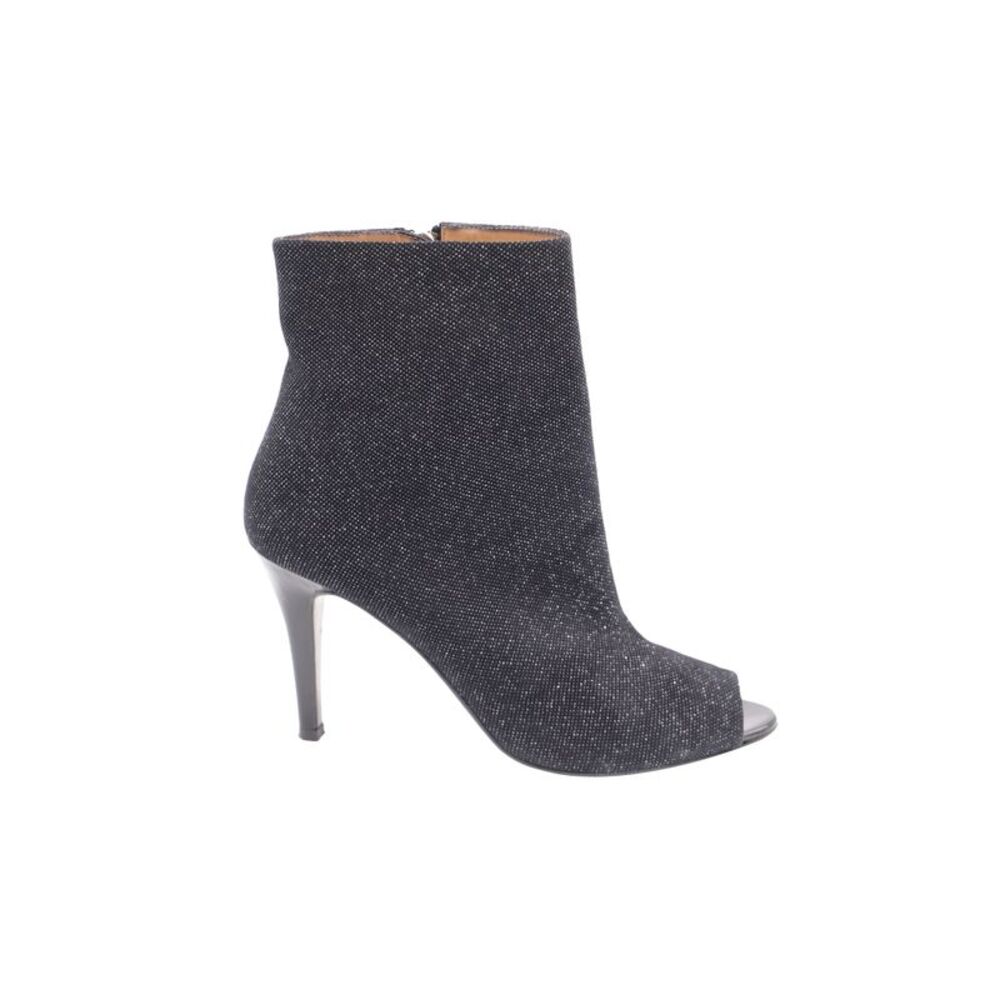 Fratelli Rossetti Metallic Open Toe Pointed Boots in Black Leather